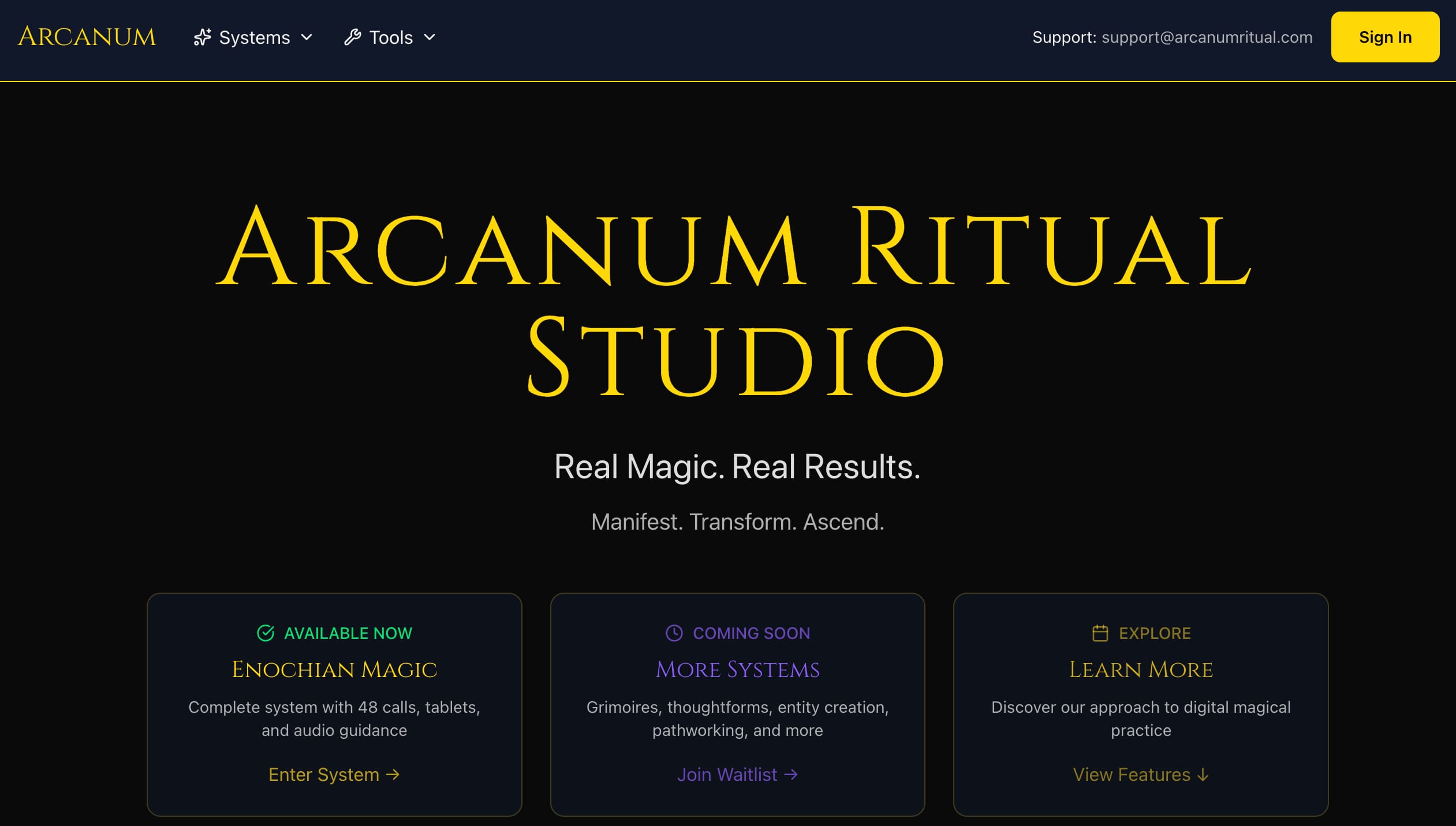 Arcanum Ritual Studio - Digital platform for ceremonial magic