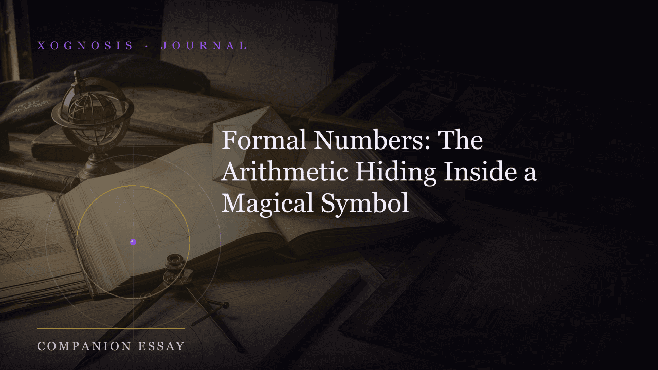 Formal Numbers: The Arithmetic Hiding Inside a Magical Symbol (Xognosis Journal cover)