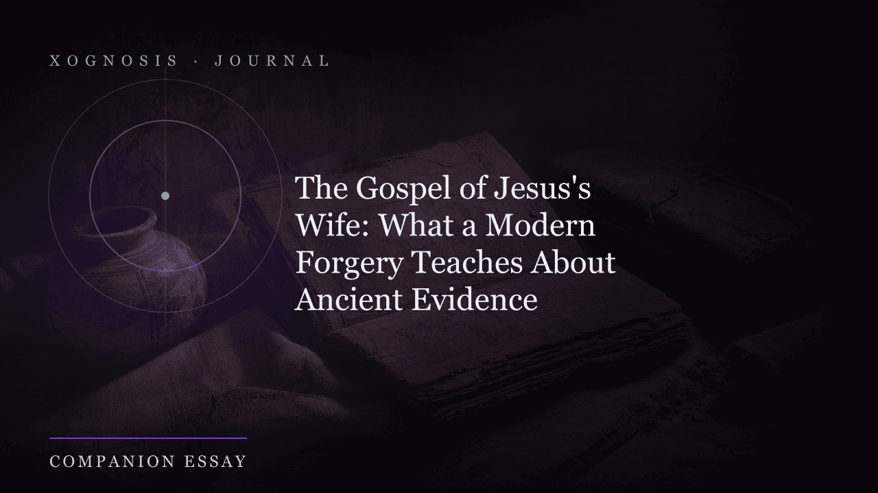The Gospel of Jesus's Wife: What a Modern Forgery Teaches About Ancient Evidence (Xognosis Journal cover)