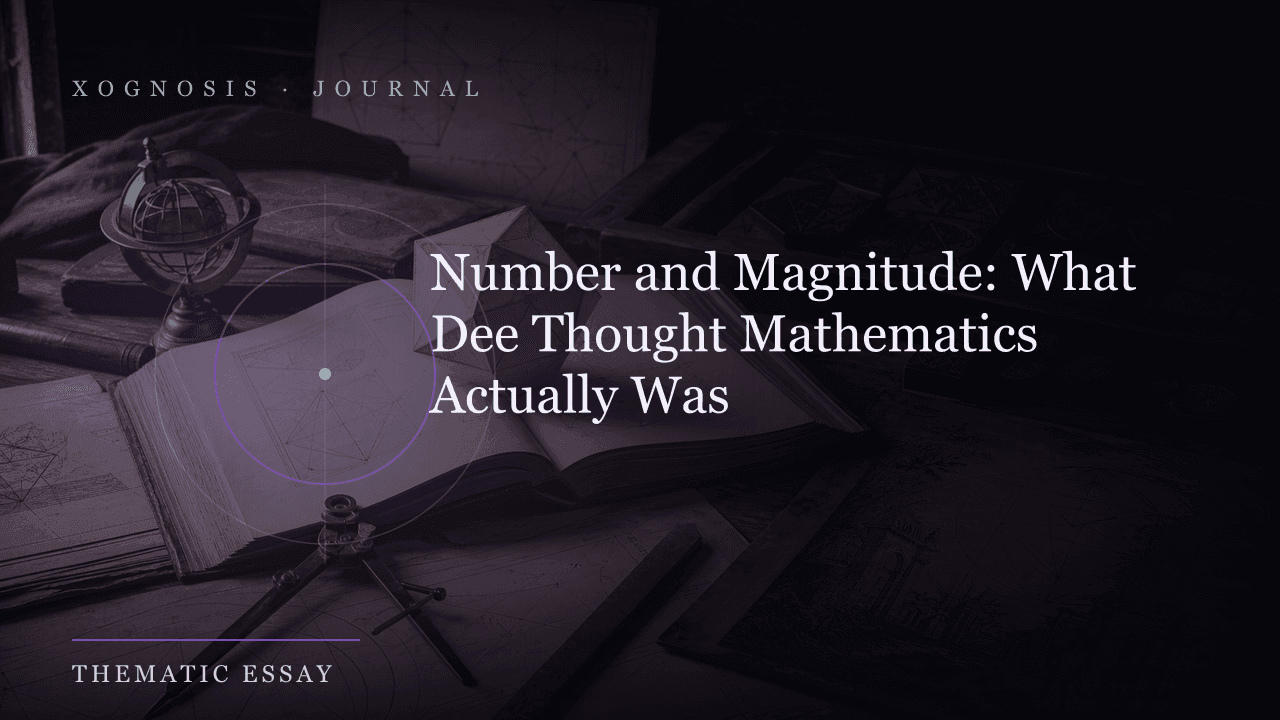 Number and Magnitude: What Dee Thought Mathematics Actually Was (Xognosis Journal cover)