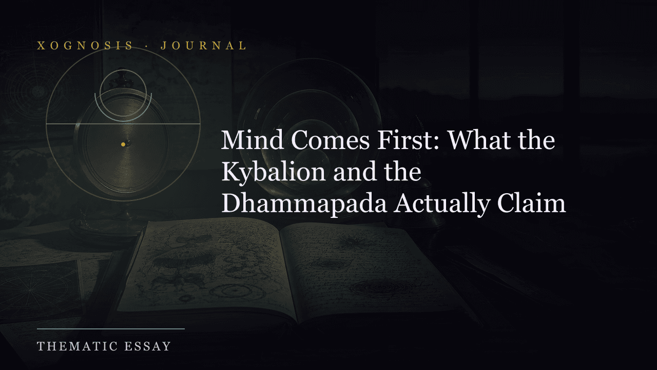 Mind Comes First: What the Kybalion and the Dhammapada Actually Claim (Xognosis Journal cover)