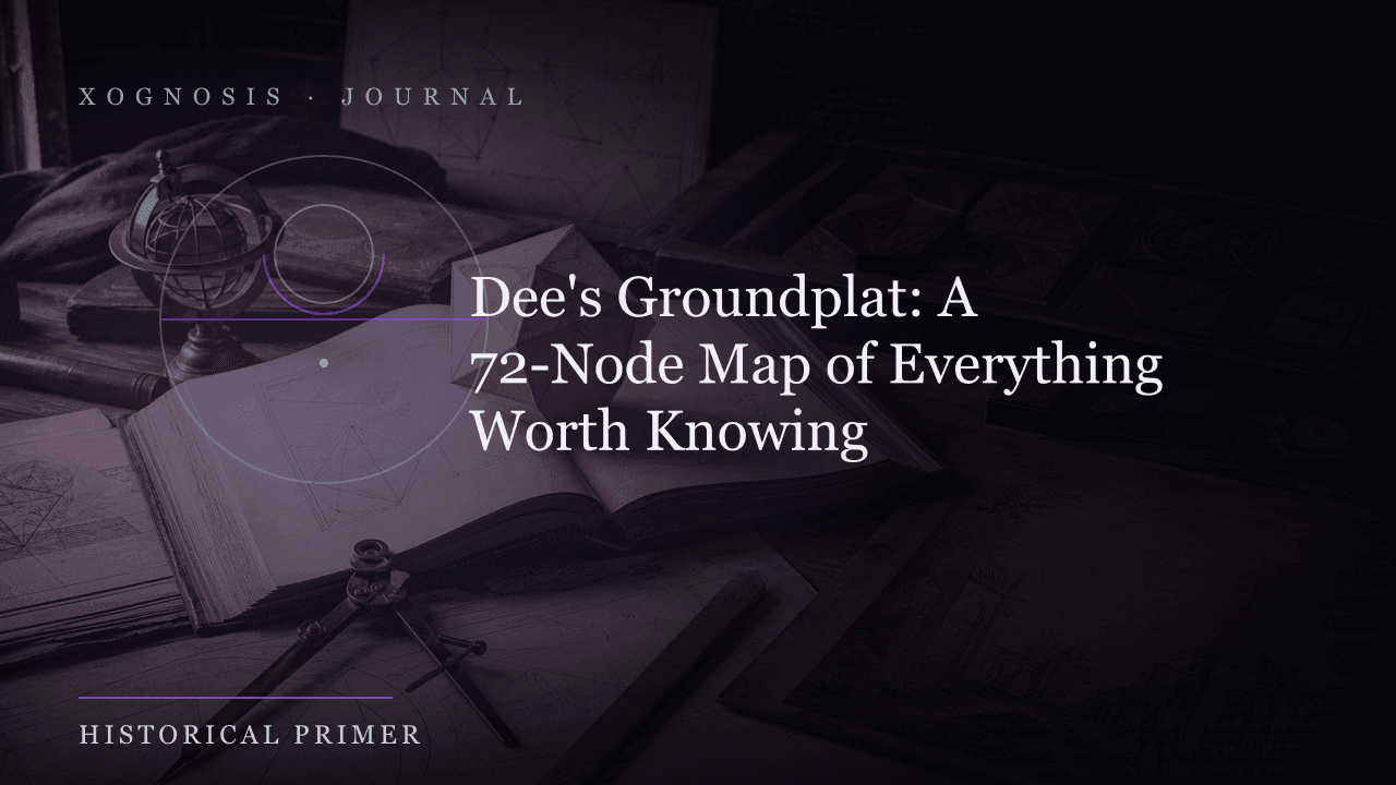 Dee's Groundplat: A 72-Node Map of Everything Worth Knowing (Xognosis Journal cover)